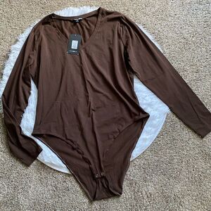 Fashion Nova Bodysuit Brown New One Piece Womens Size 3X